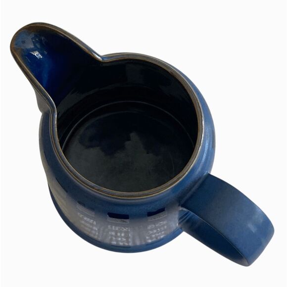 Vintage Denby Reflex Vintage Blue Square Design Stoneware Pitcher 32 oz Perfect! - Picture 5 of 7